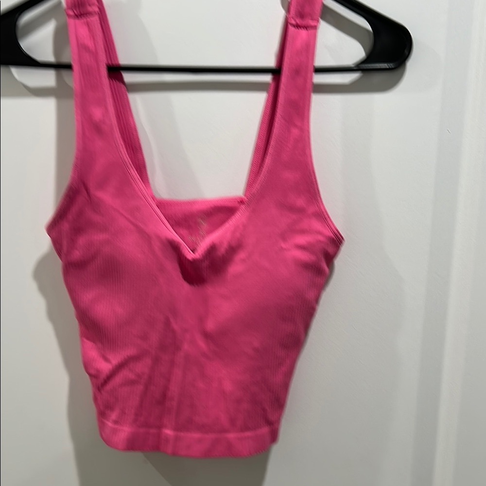 Vibrant Pink Sleeveless Top with attached bra